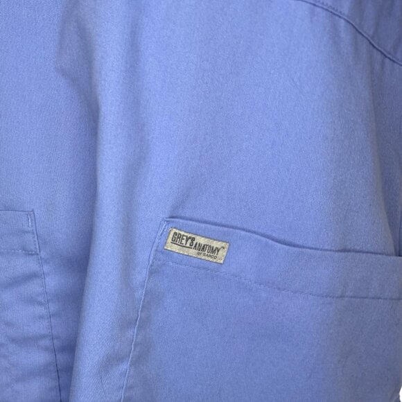 Grey’s Anatomy Mock Wrap Scrub Top – Soft Blue, Size M - Picture 6 of 7